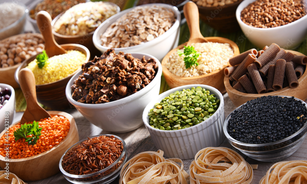 Composition with different kinds of dry food products Composition with different kinds of dry food products