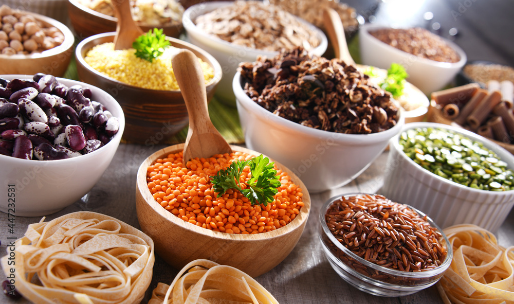 Composition with different kinds of dry food products Composition with different kinds of dry food products