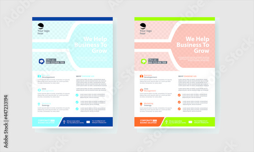 Corporate flyer Template with to Color