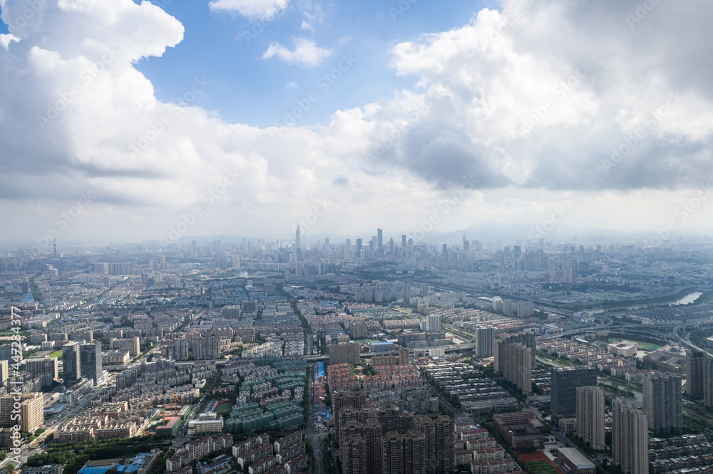 Aerial view of modern city in Nanjing