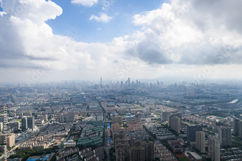 Obraz na płótnie Aerial view of modern city in Nanjing w salonie
