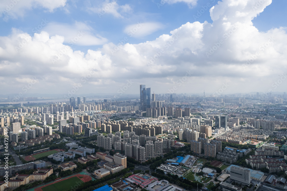 Aerial view of modern city in Nanjing