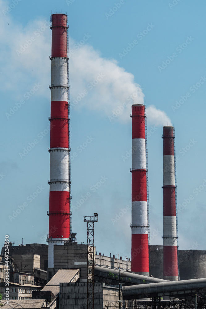 Central Heating and Power Plant. Sun light. Central Heating and Power Plant. Sun light.
