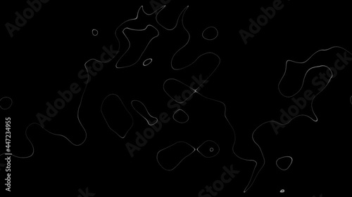 Moving lines explode on a black background. Dynamic 4K video.