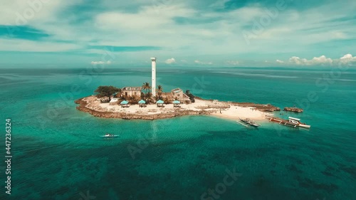 drone shot of drone island at capitancillo cebu photo