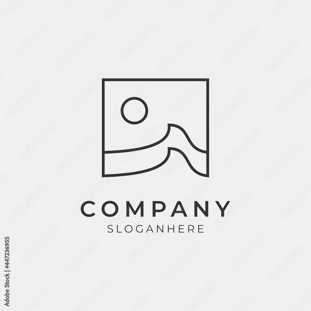 vector illustration of line art beach wave logo design perfect for beach resort and beach hotel vector illustration of line art beach wave logo design perfect for beach resort and beach hotel