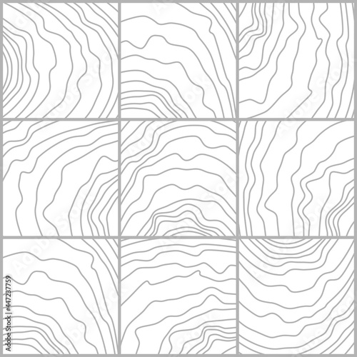 Tile wave pattern, composite texture, floor element for plans or printing on tiles. The line is a monochrome texture in a minimal style. vector background