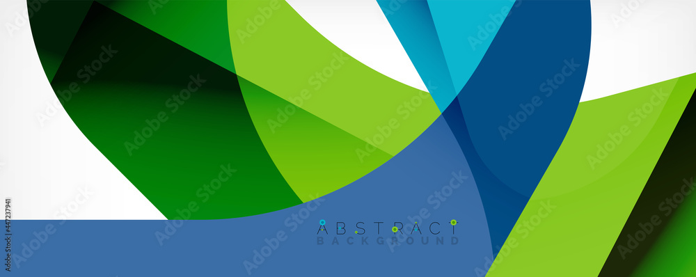 Obraz premium Minimal abstract background - color overlapping shapes on white with shadow lines. Vector Illustration For Wallpaper, Banner, Background, Landing Page