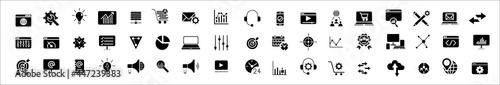 SEO icons set - Search Engine Optimization SEO icon collection. Simple vector illustration.