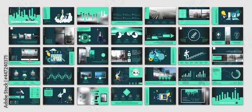 Start a business presentation, Infographics. Business people planning business, teamwork, team. Design red elements on a white background. Use in slides, commercials, marketing, vector