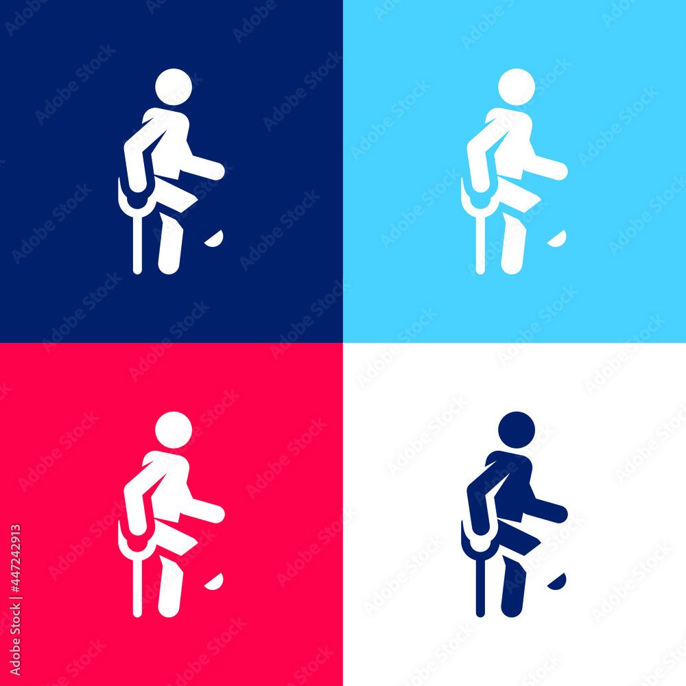 Fototapeta premium Accident blue and red four color minimal icon set