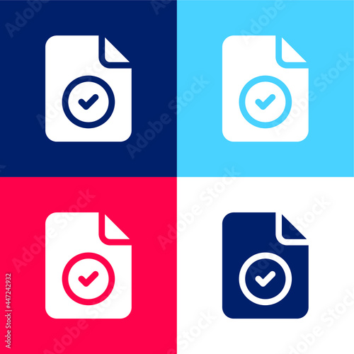 Accepted blue and red four color minimal icon set