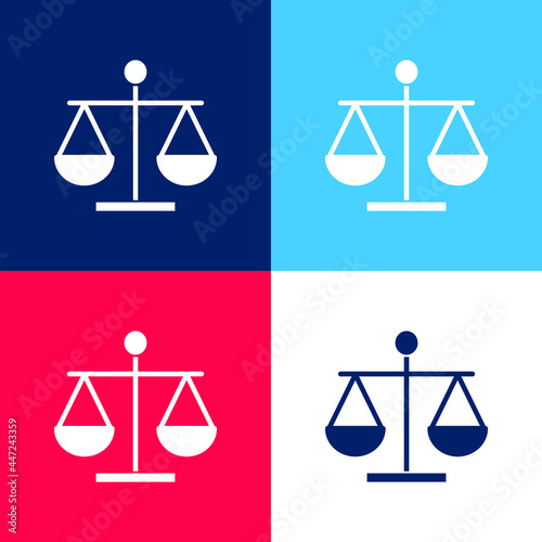 Balance blue and red four color minimal icon set