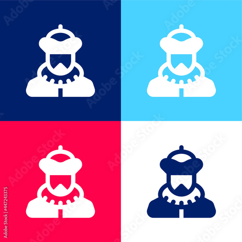 Baron blue and red four color minimal icon set