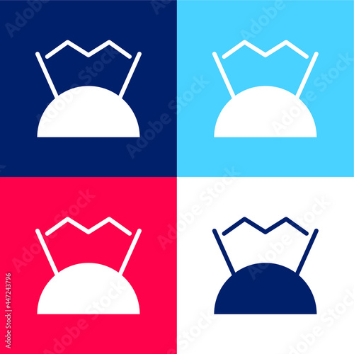 Antenna blue and red four color minimal icon set