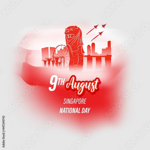 vector illustration for Singapore national day-9th august