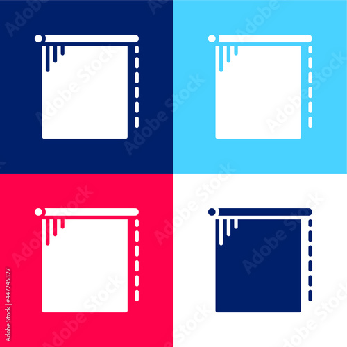 Blind blue and red four color minimal icon set