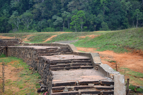 Stone stairway at Periyar National park, Thekkady, Kerala, India photo