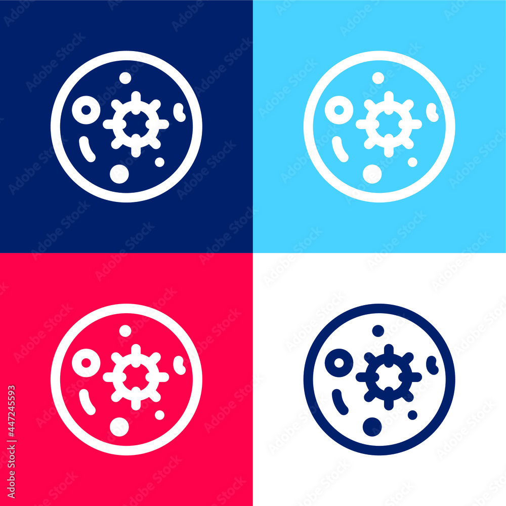 Blood Test blue and red four color minimal icon set Blood Test blue and red four color minimal icon set
