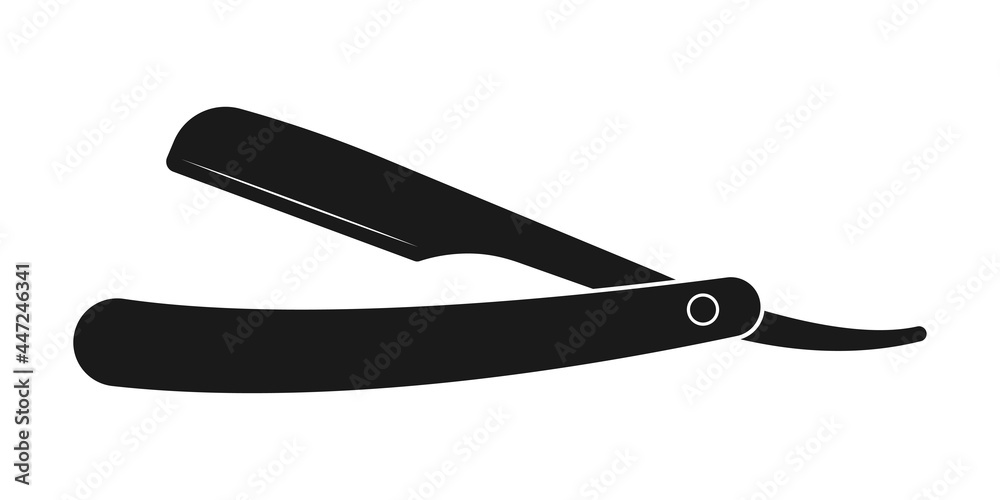 Straight razor icon. A Barber tool for beard shave. Barbershop symbol. Vector illustration. Straight razor icon. A Barber tool for beard shave. Barbershop symbol. Vector illustration.