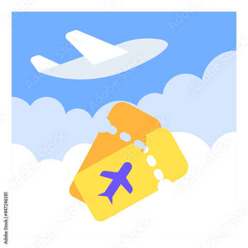 Ticket ,Business Travel flat icon.