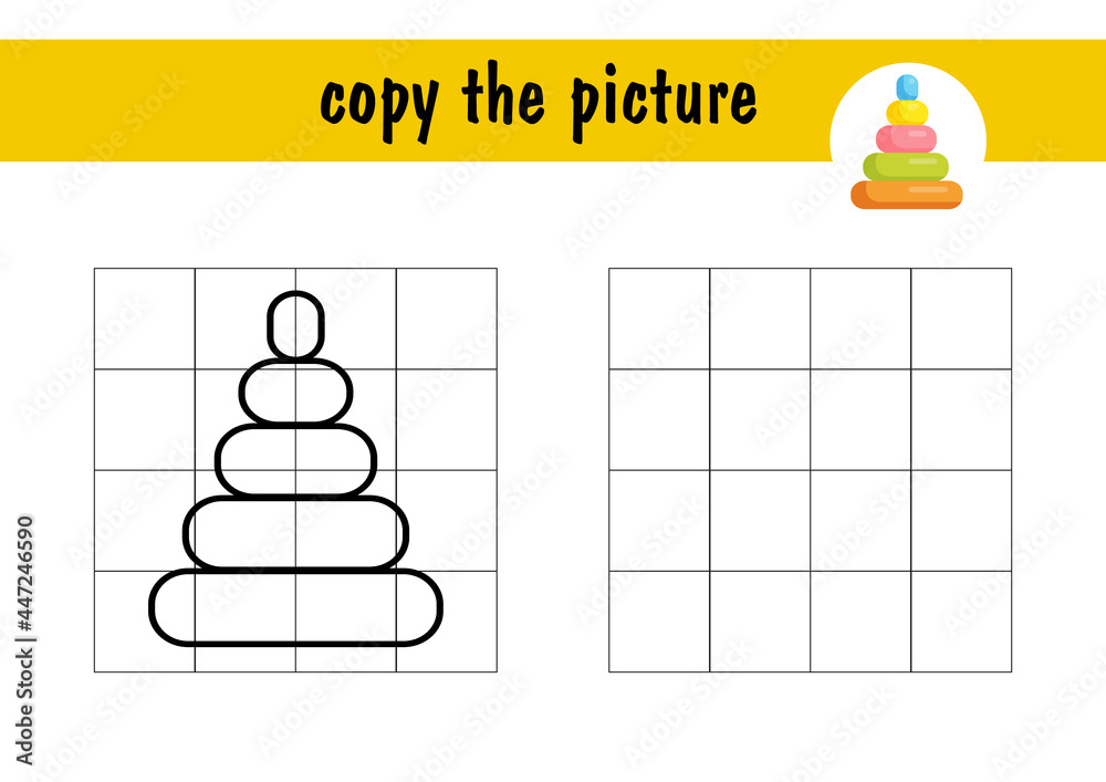 Draw a pyramid for a child s toy by repeating the example. Children s ...