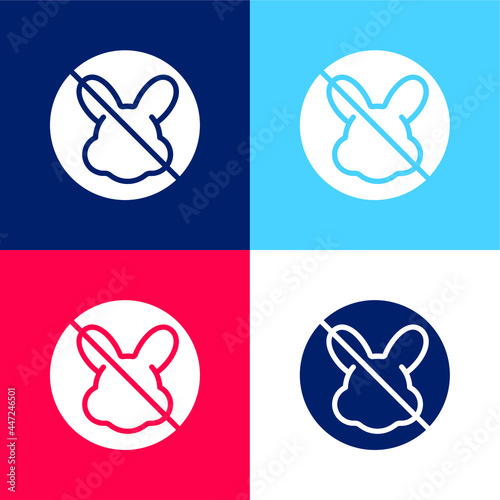 Animal Cruelty blue and red four color minimal icon set