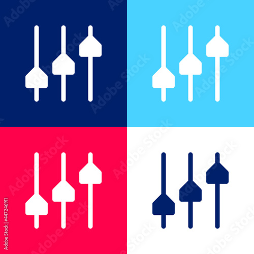 Adjust blue and red four color minimal icon set