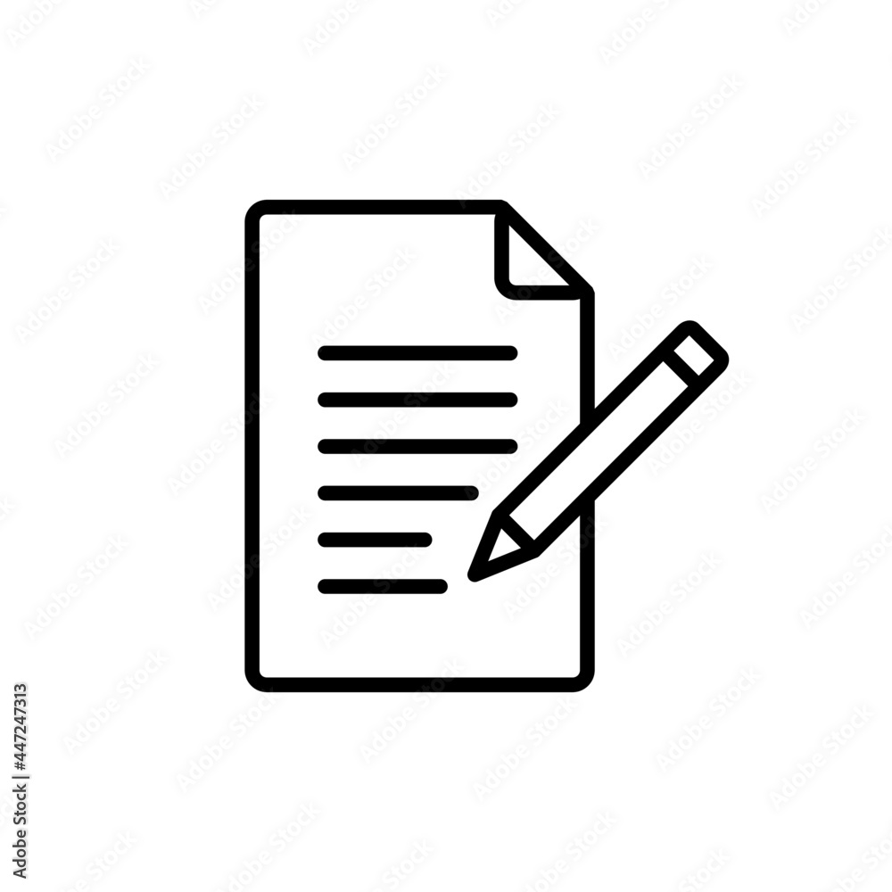 Edit file icon, note, sign up icon vector illustration. Edit file isolated on white background