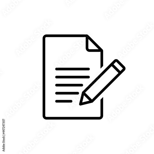 Edit file icon, note, sign up icon vector illustration. Edit file isolated on white background