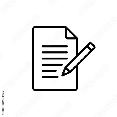 Edit file icon, note, sign up icon vector illustration. Edit file isolated on white background