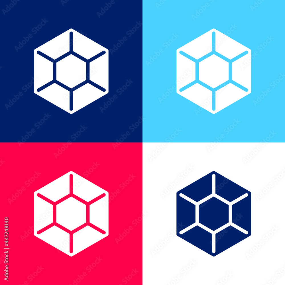 Big Diamond blue and red four color minimal icon set Big Diamond blue and red four color minimal icon set