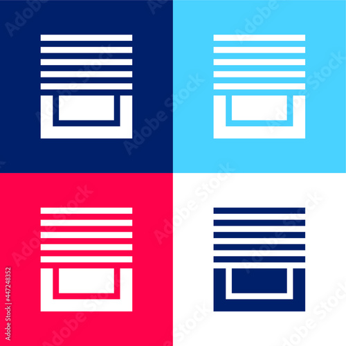 Blinds blue and red four color minimal icon set