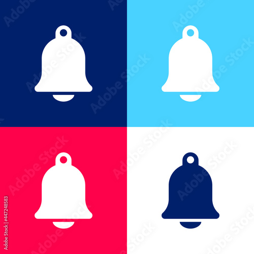 Big Church Bell blue and red four color minimal icon set