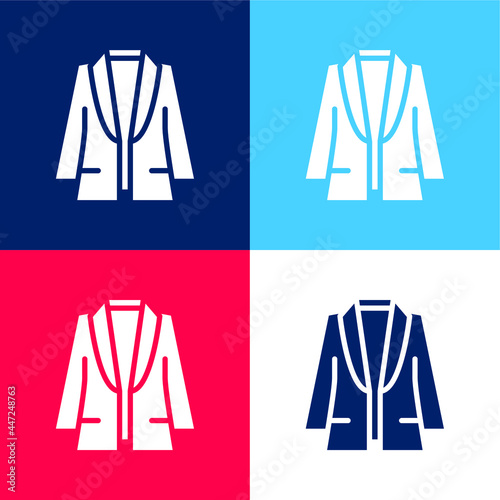 Blazer blue and red four color minimal icon set