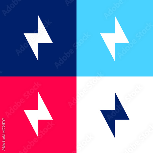 Bolt blue and red four color minimal icon set