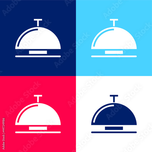 Bell blue and red four color minimal icon set