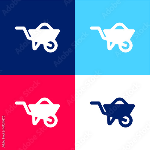 Barrow blue and red four color minimal icon set