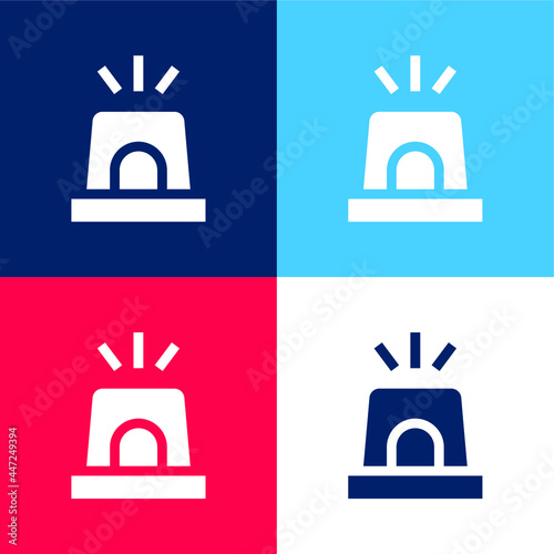 Alarm blue and red four color minimal icon set