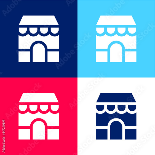 App Store blue and red four color minimal icon set
