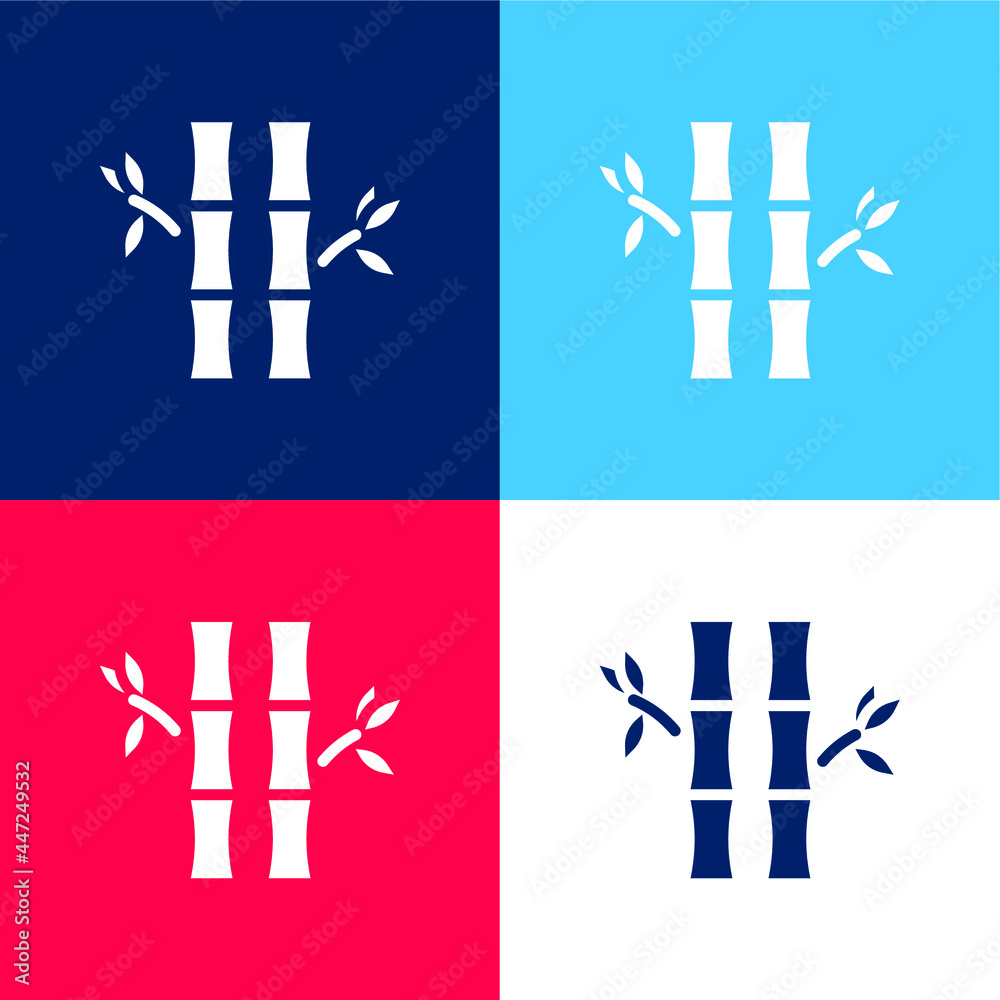 Bamboo blue and red four color minimal icon set Bamboo blue and red four color minimal icon set
