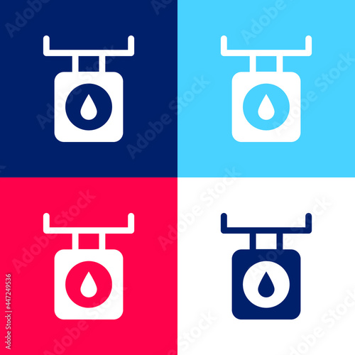 Balance blue and red four color minimal icon set