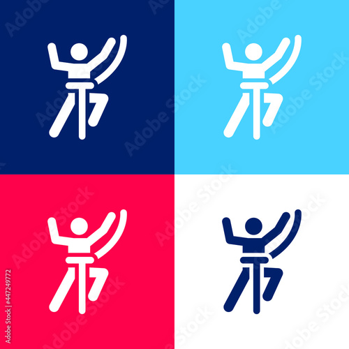 Adventure blue and red four color minimal icon set