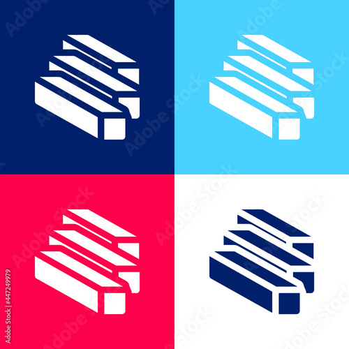 Beam blue and red four color minimal icon set