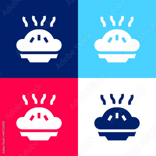 Apple Pie blue and red four color minimal icon set