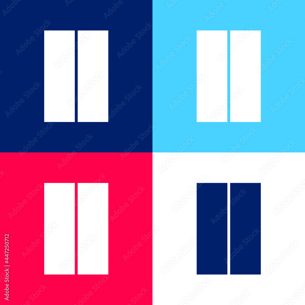 Bars blue and red four color minimal icon set Bars blue and red four color minimal icon set