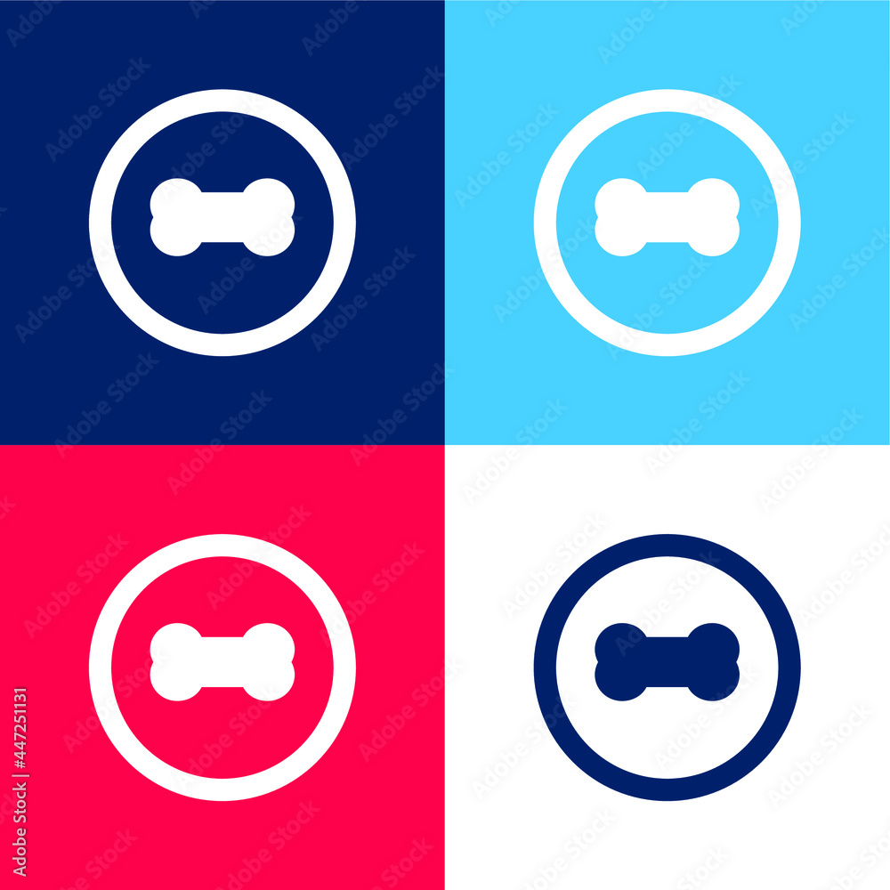 Bone blue and red four color minimal icon set