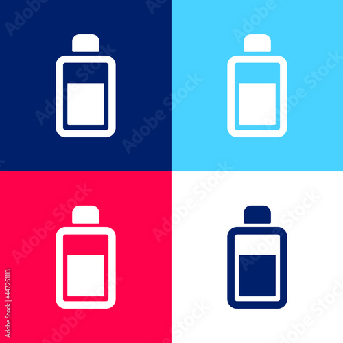 Body Lotion blue and red four color minimal icon set