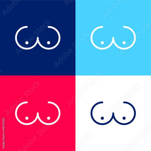 Bosom blue and red four color minimal icon set