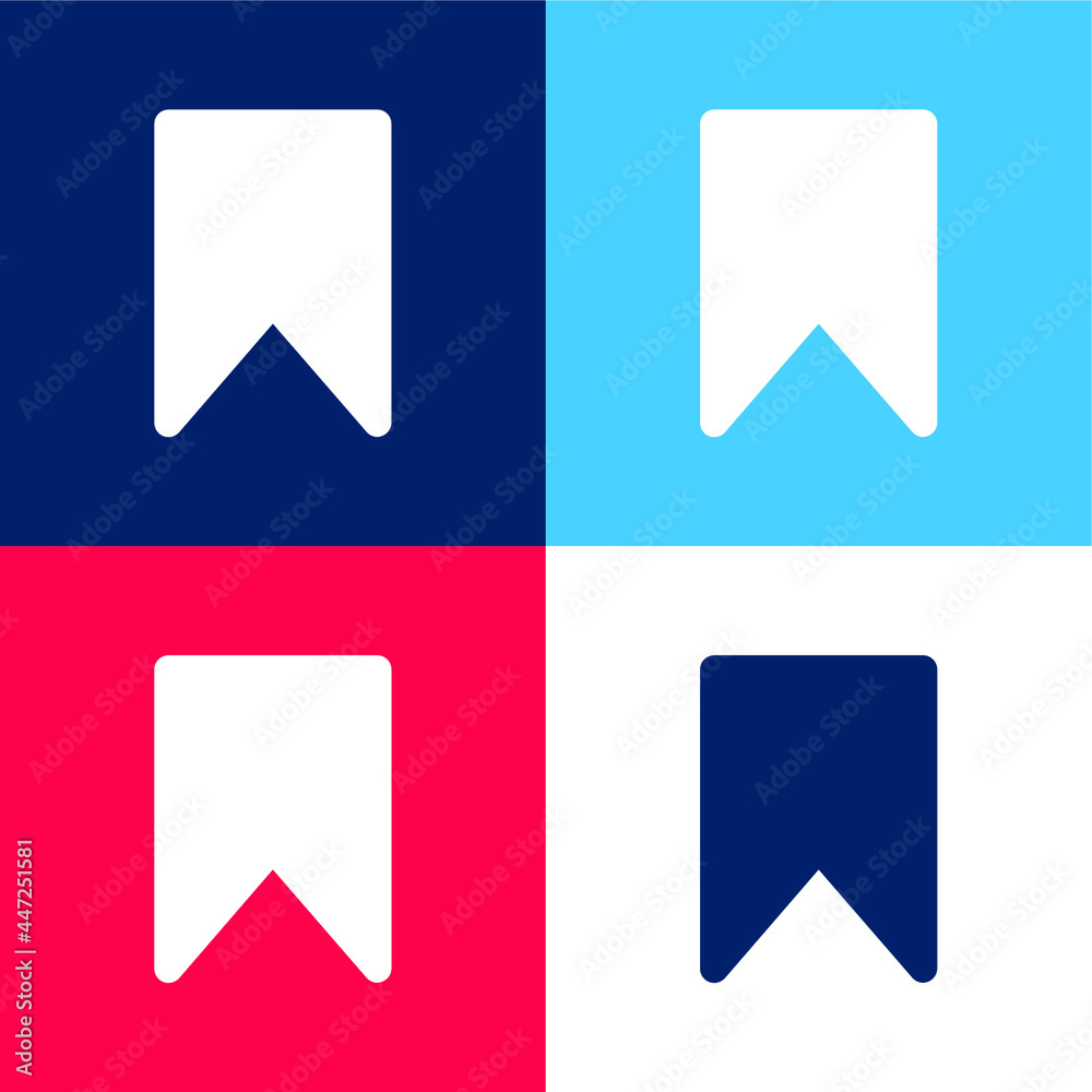 Bookmark Filled Interface Sign blue and red four color minimal icon set Bookmark Filled Interface Sign blue and red four color minimal icon set